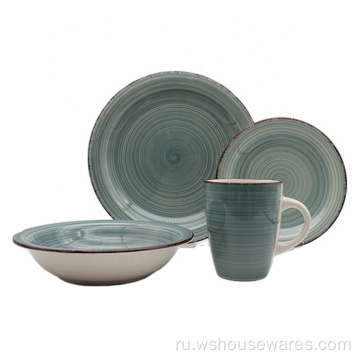 Оптовые популярные наборы для набор для ручной нарисованной посуды керамические пластины